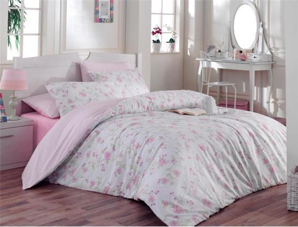 Комплект постельного белья Majoli Ece Pembe Ranforce