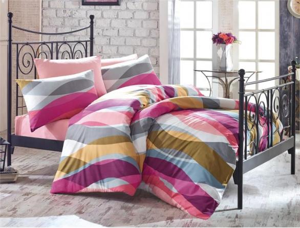 Комплект постельного белья Majoli Fish Flock Pink Ranforce