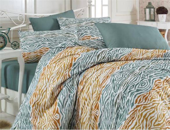 Комплект постельного белья Majoli Gravur Green Ranforce