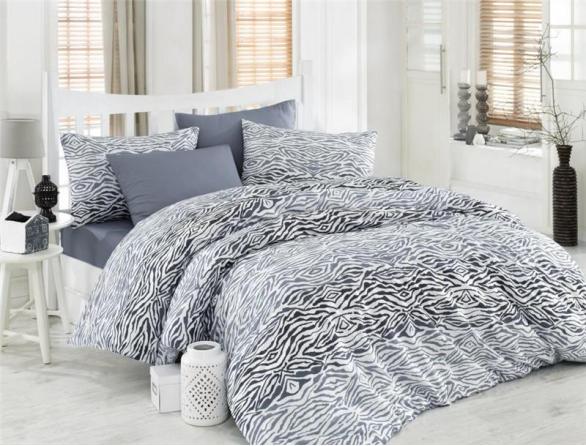 Комплект постельного белья Majoli Gravur Grey Ranforce