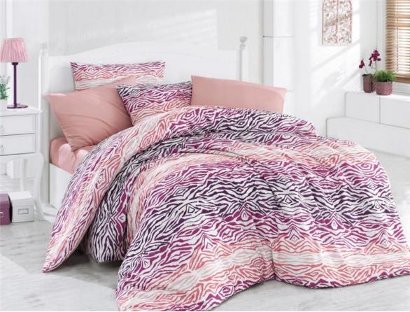 Комплект постельного белья Majoli Gravur Pink Ranforce