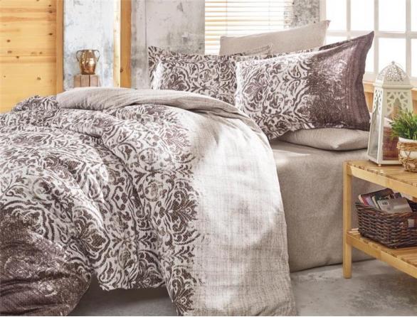 Комплект постельного белья Majoli Holly Brown, сатин