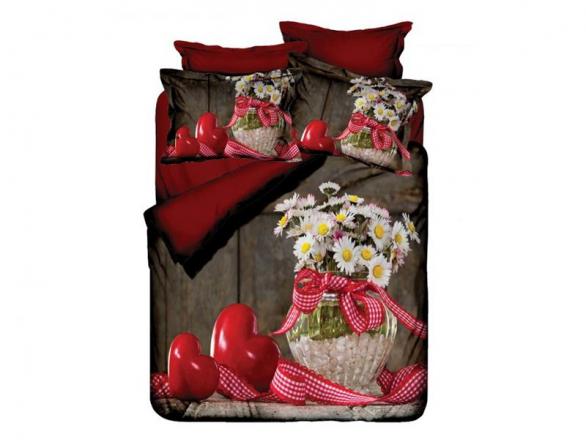 Комплект постельного белья Majoli Lovely 3D, сатин