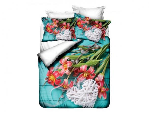 Комплект постельного белья Majoli Margarit 3D, сатин