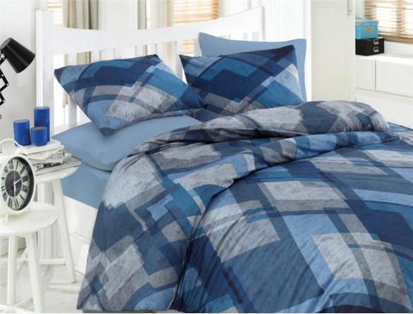 Комплект постельного белья Majoli Mosaic Blue Ranforce