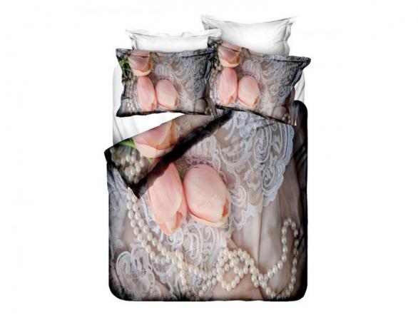 Комплект постельного белья Majoli Inci 3D, сатин