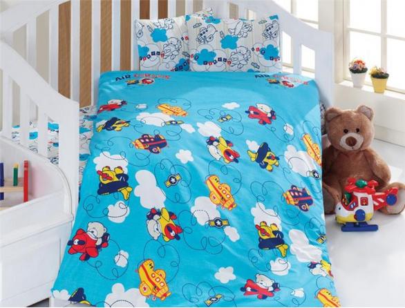 Комплект постельного белья Majoli Plane Bebek