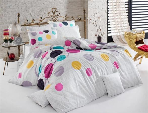Комплект постельного белья Majoli Points Ranforce