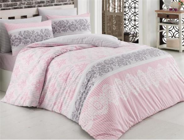 Комплект постельного белья Majoli Irene Pink Ranforce