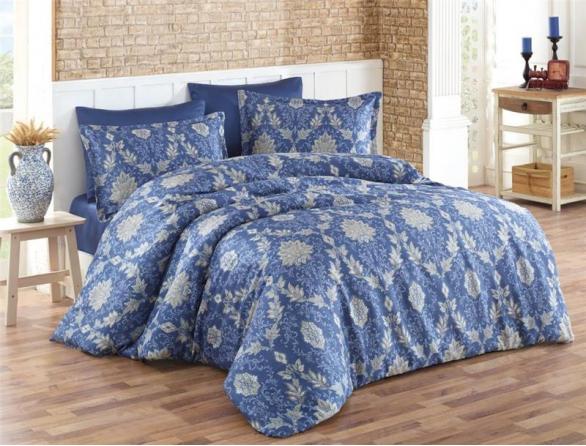 Комплект постельного белья Majoli Similar Blue, сатин