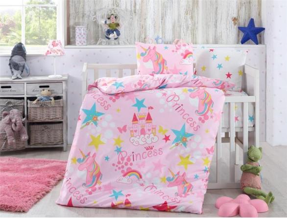Комплект постельного белья Majoli Stars Pembe Bebek
