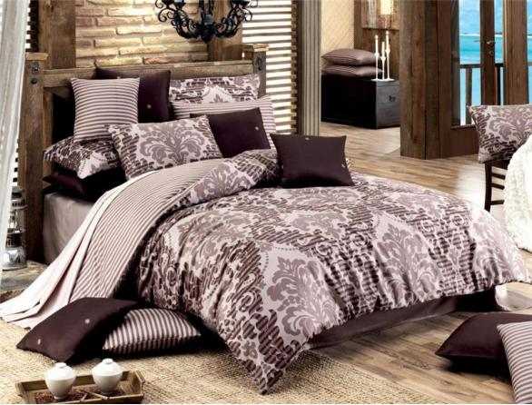 Комплект постельного белья Majoli Sultan Kahve, сатин