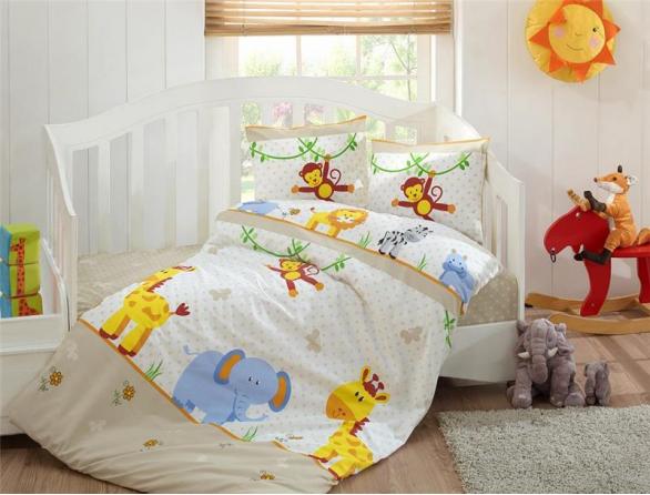 Комплект постельного белья Majoli Tiere Bebek