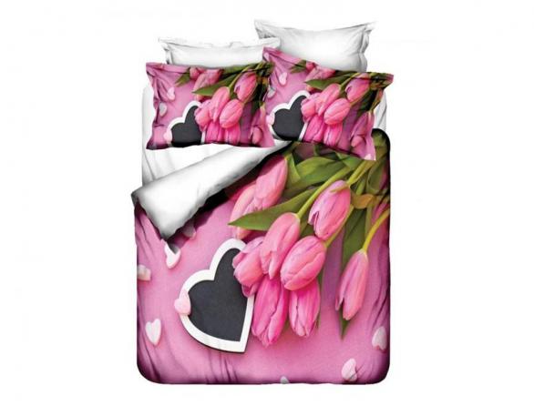 Комплект постельного белья Majoli Yasemin 3D, сатин